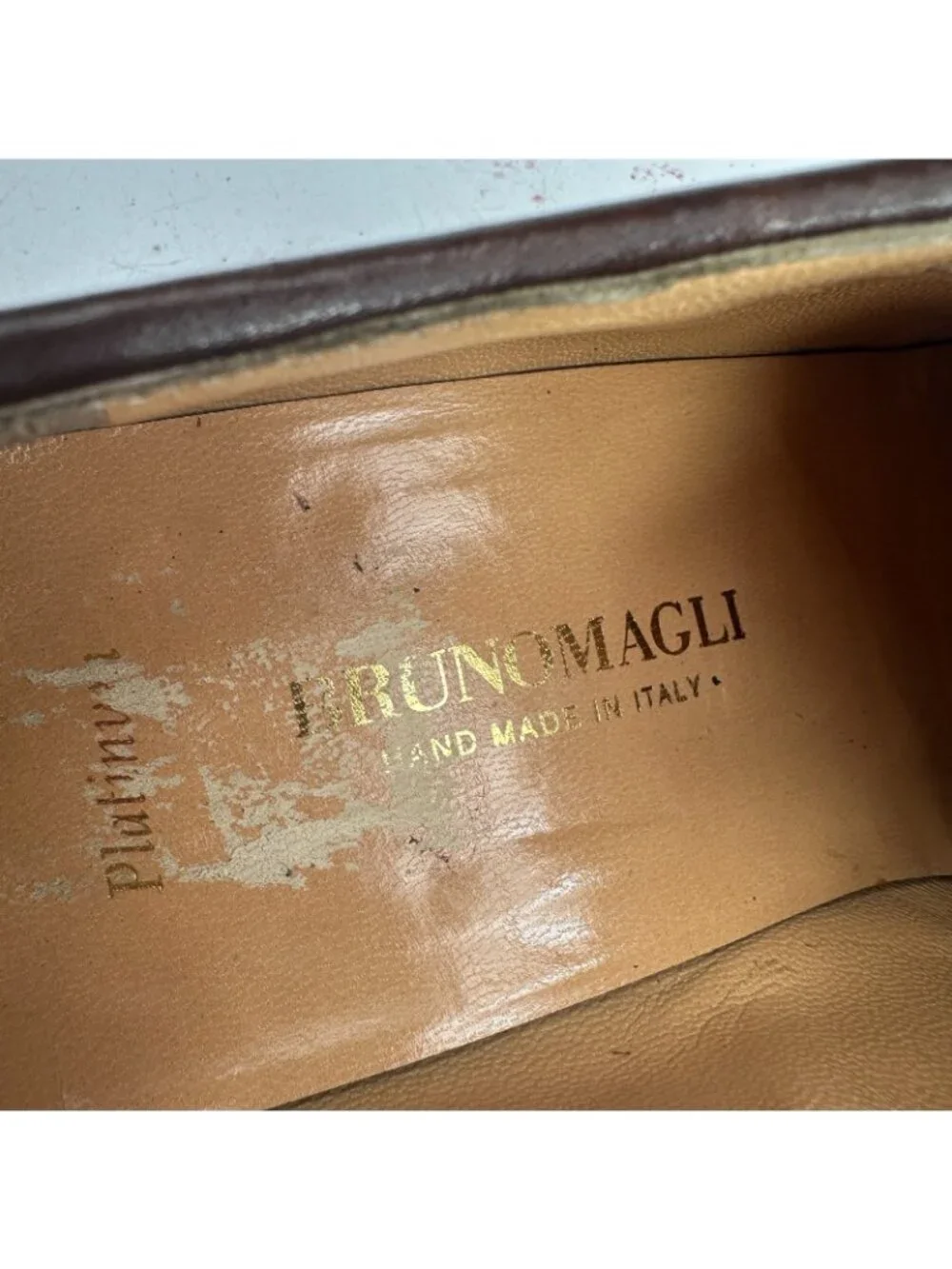 Bruno Magli Platinum Larkin Men Size 10M Brown Leather Lugged Cap Toe Shoes